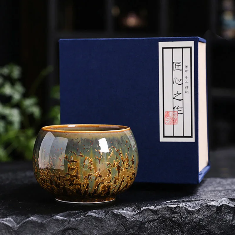 Mythstone Colorful Brown Ceramic Teacup Kung Fu Tea Cup Bowl - Image 7