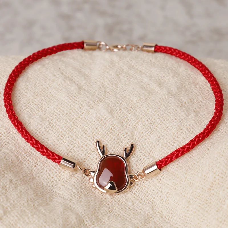 Mythstone 925 Sterling Silver Year of the Dragon Natural Red Agate Dragon Attract Fortune Fu Character Strength Bracelet Necklace Pendant Earrings - Image 3