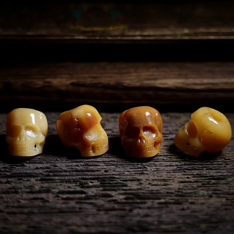 Mythstone Tibetan Camel Bone Skull The Lord of the Corpse Forest Protection Necklace Pendant - Image 9