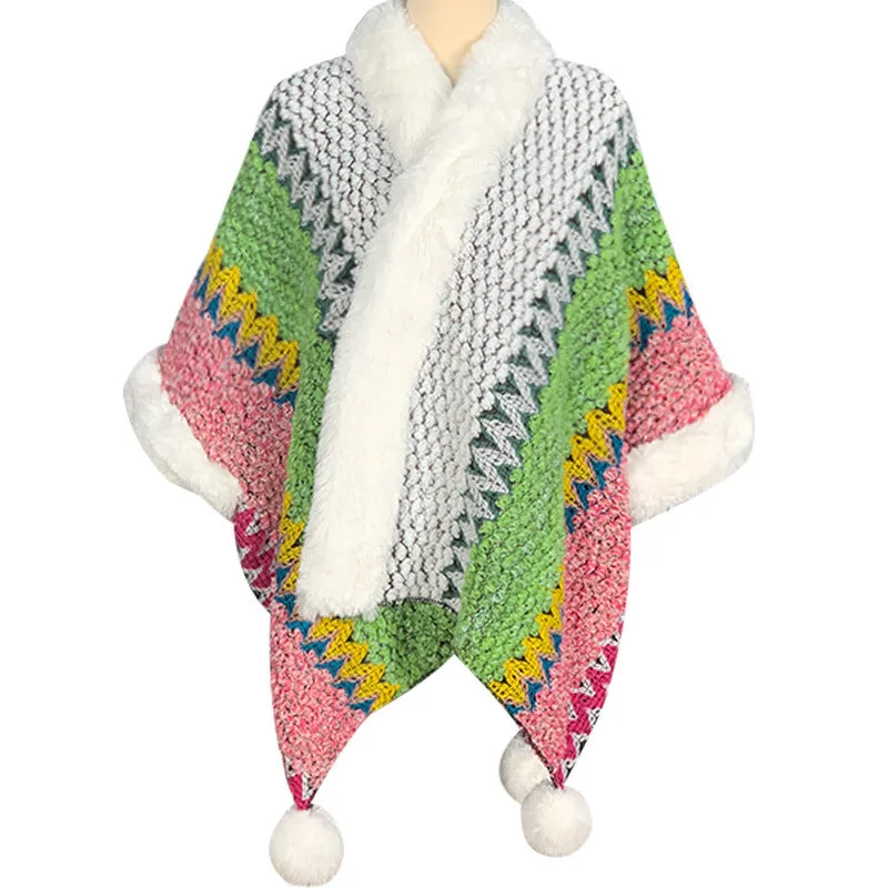 Mythstone Tibetan Multicolored Striped Shawl Winter Cozy Travel Scarf Wrap - Image 61