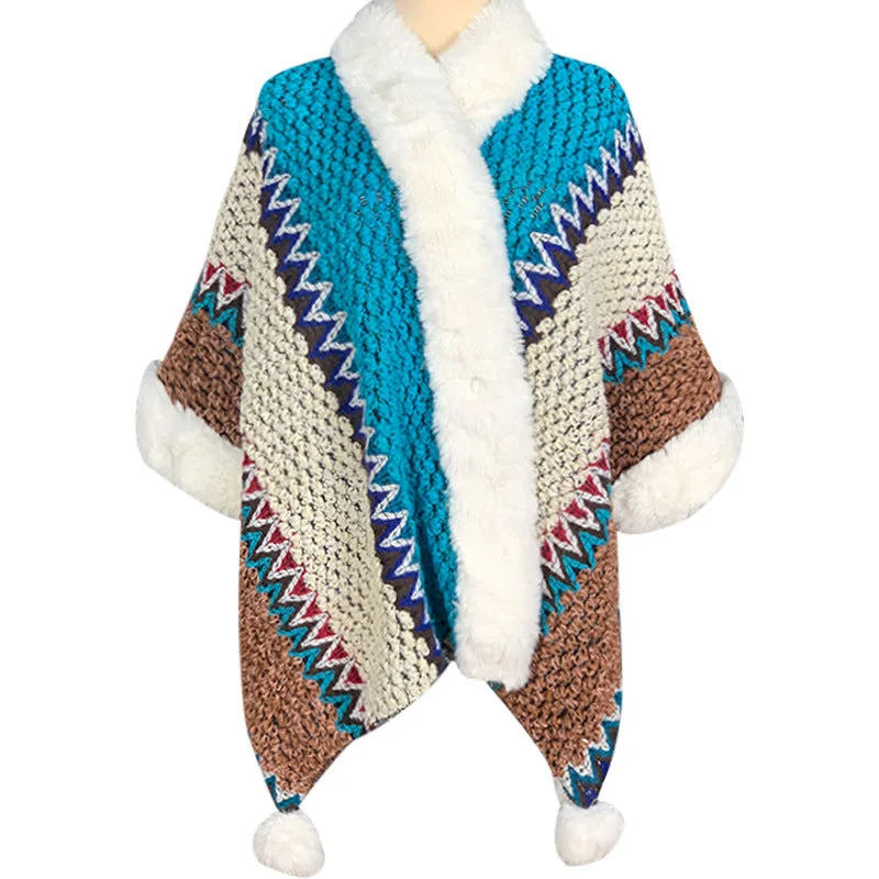 Mythstone Tibetan Multicolored Striped Shawl Winter Cozy Travel Scarf Wrap - Image 46