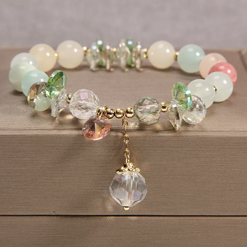 Mythstone Cat's Eye Pink Crystal Peace Charm Bracelet - Image 8