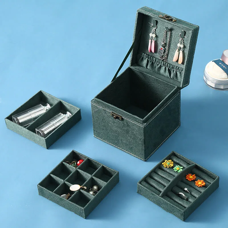 Mythstone Jewelry Box Organizer Three-Layer Jewelry Storage Box Flannel Gift Box - Image 3