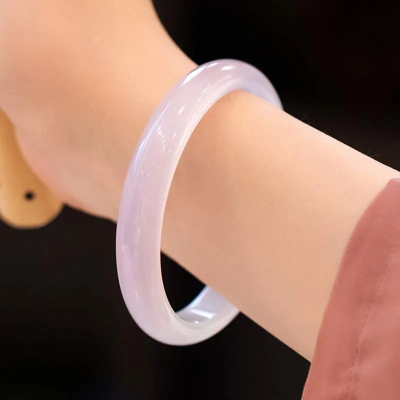 Mythstone Natural Chalcedony Harmony Positive Bracelet Bangle - Image 12