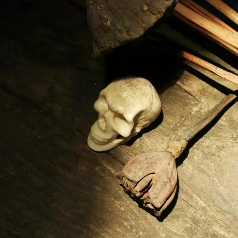 Mythstone Handmade Tibetan Sheep Horn Skull The Lord of the Corpse Forest Yak Bone Engraved Luck Bracelet - Image 22