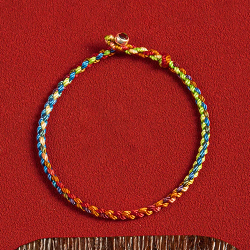 Mythstones "May you be blessed with peace and safety in all four seasons" Lucky Multicolored Bracelet - Image 5