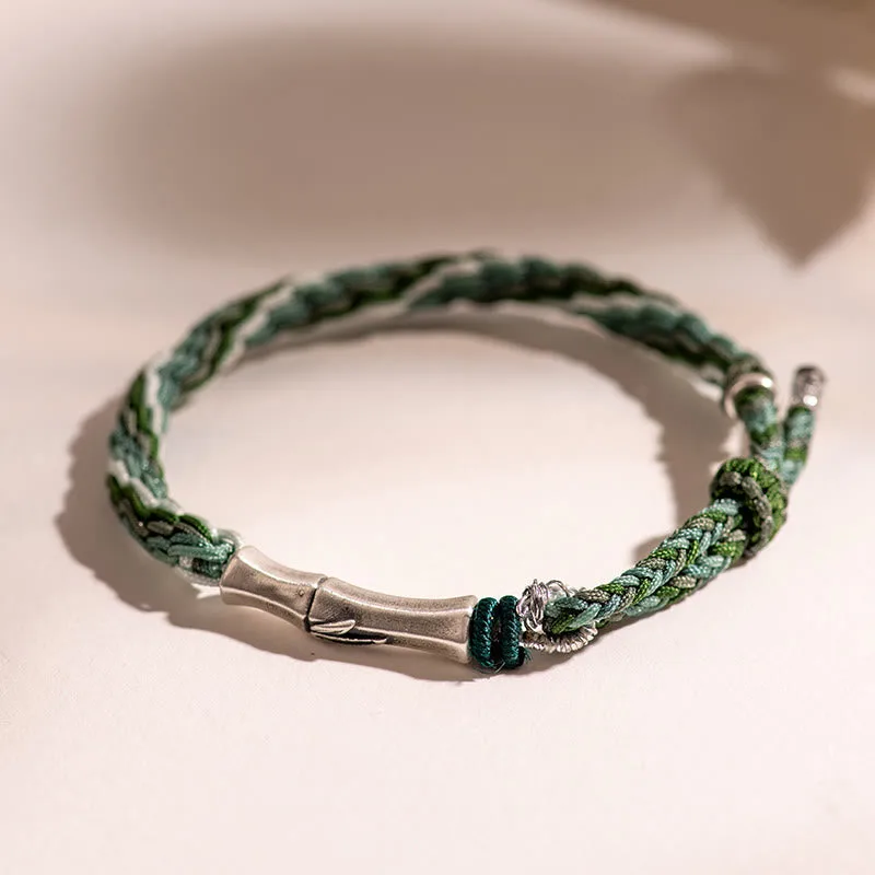 Mythstone 925 Sterling Silver Bamboo Reincarnation Knot Luck Protection String Bracelet - Image 12