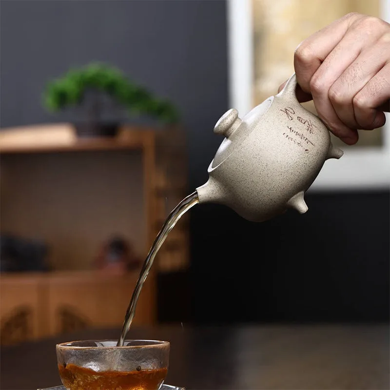 Mythstone Yixing Semi-handmade Beige Purple Clay Kung Fu Teapot 200ml - Image 9
