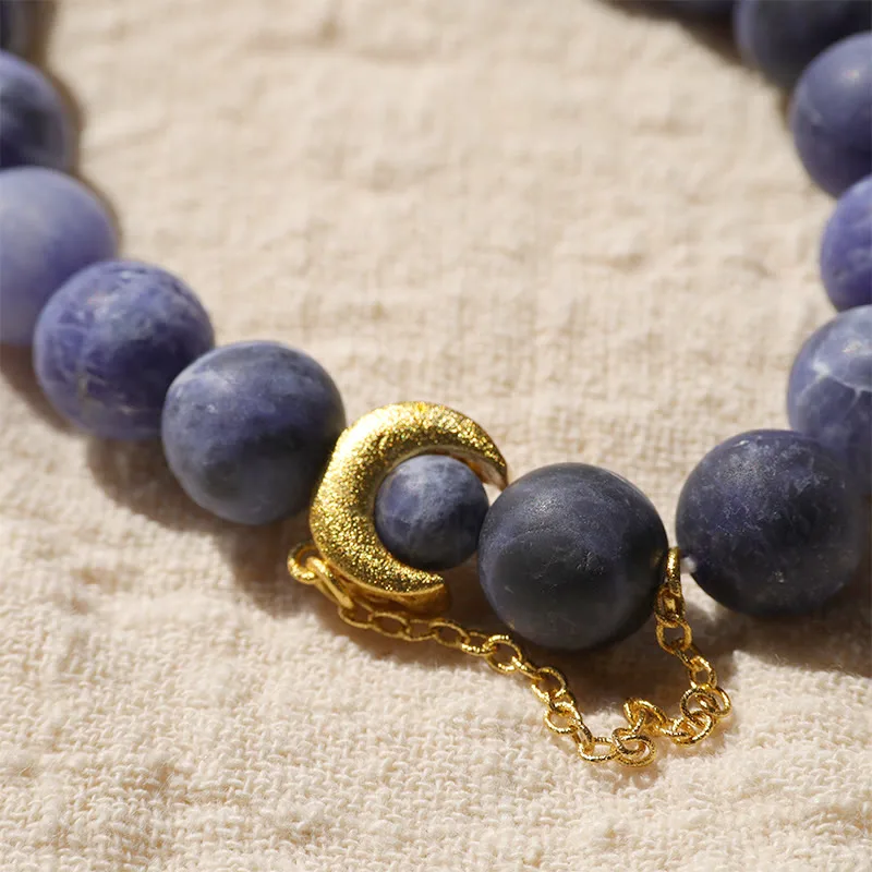 Mythstone Sodalite Ivory Fruit Dancing Lion Crescent Moon Harmony Bracelet - Image 10