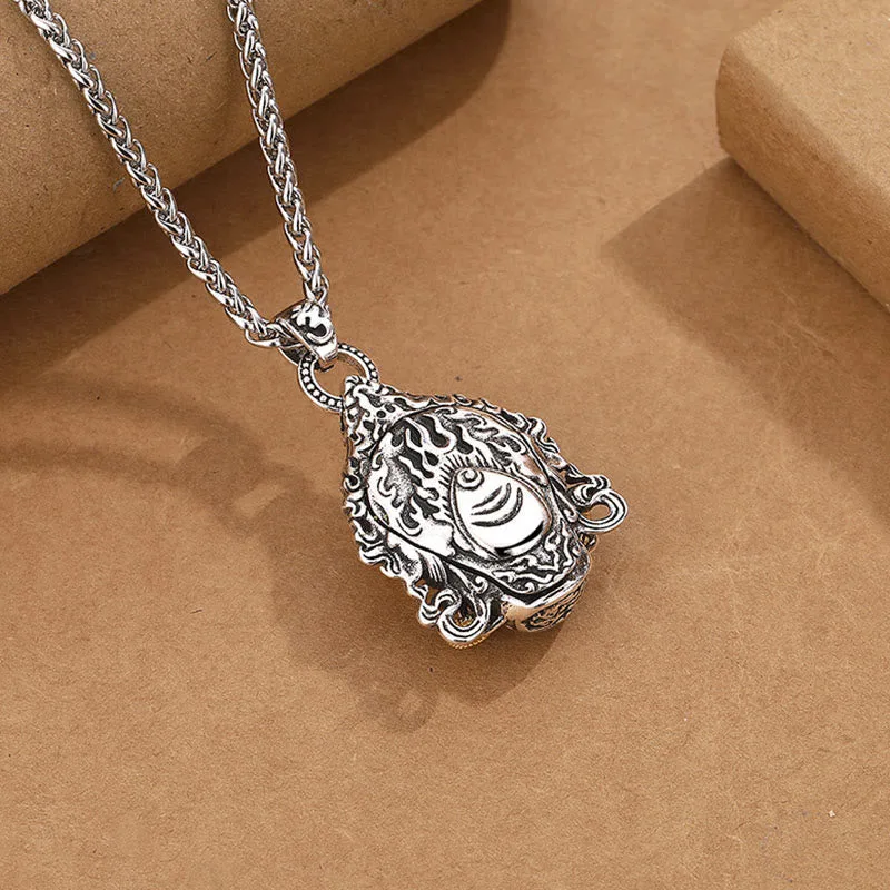 Mythstone Yellow God of Wealth Amulet Copper Luck Necklace Pendant - Image 3