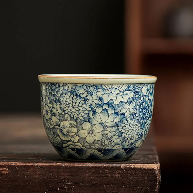 Mythstone Blue and White Porcelain Chinese Gongfu Tea Ceramic Kung Fu Teapot Cup Tea Filter Canister - Image 16