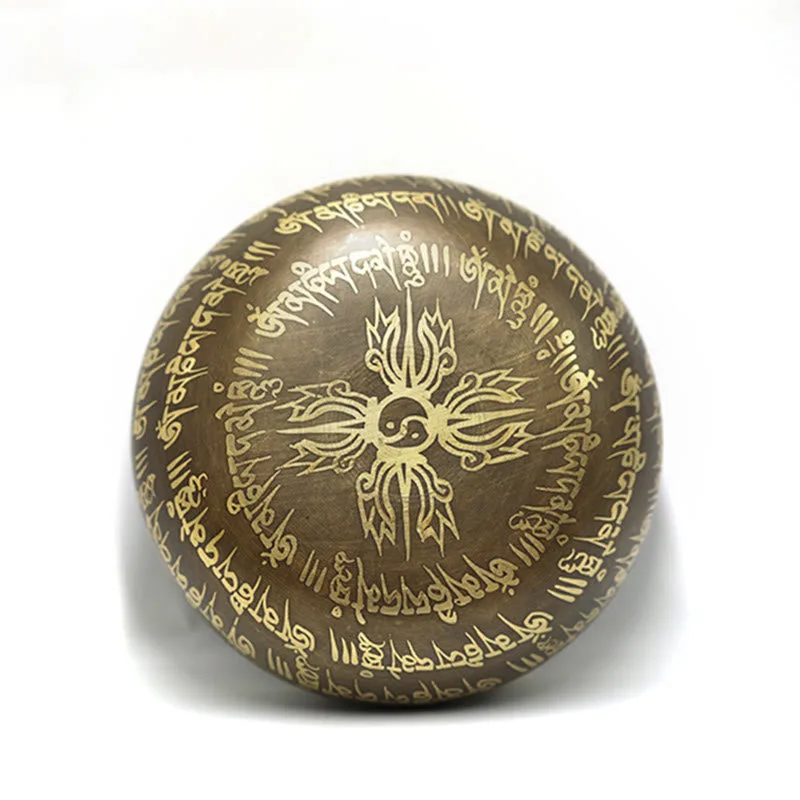 Mythstone Tibetan Meditation Sound Bowl Handcrafted for Healing and Mindfulness Singing Bowl Set - Image 4