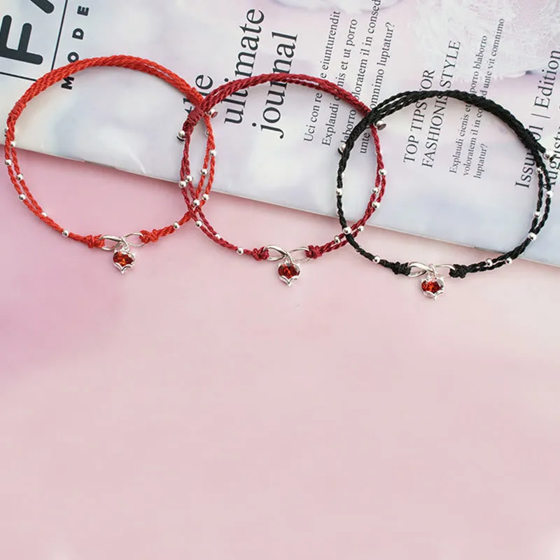 Mythstone Love Heart Infinity Symbol Braided String Anklet - Image 12