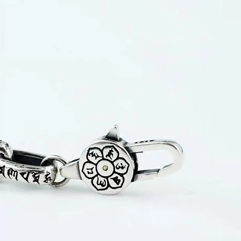 Mythstone Om Mani Padme Hum Double Dorje Copper Engraved Wisdom Bracelet - Image 12