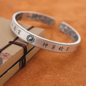 Mythstone 999 Sterling Silver Bagua Yin Yang Balance Bracelet