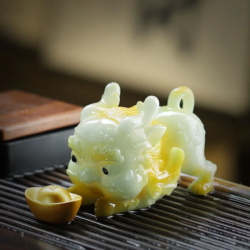 Mythstone Color Changing Small PiXiu Ingot Resin Tea Pet Wealth Home Figurine Decoration - Image 6