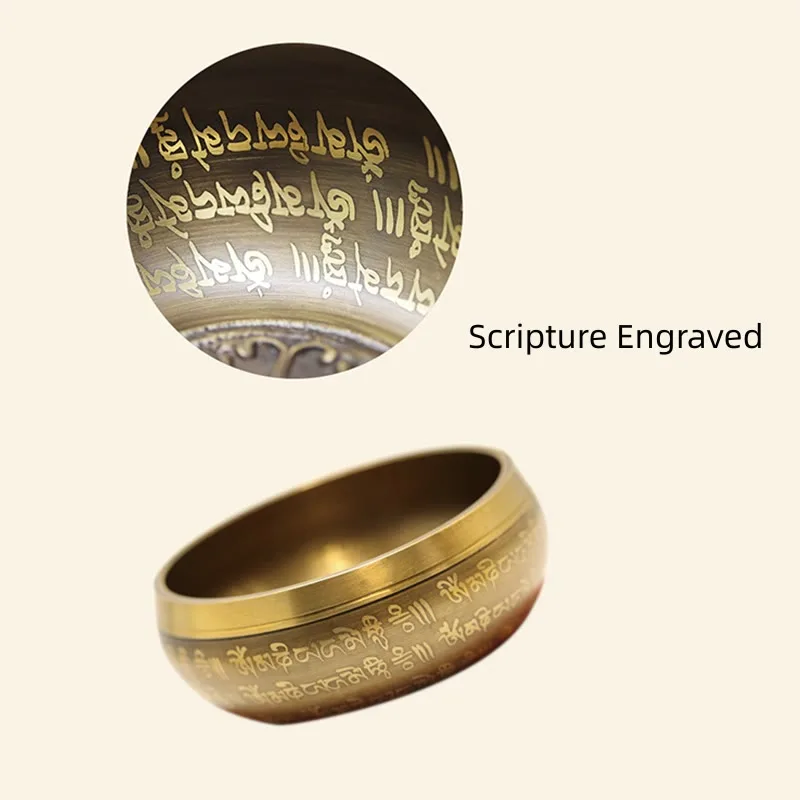 Mythstone Tibetan Meditation Sound Bowl Handcrafted for Healing and Mindfulness Singing Bowl Set - Image 13