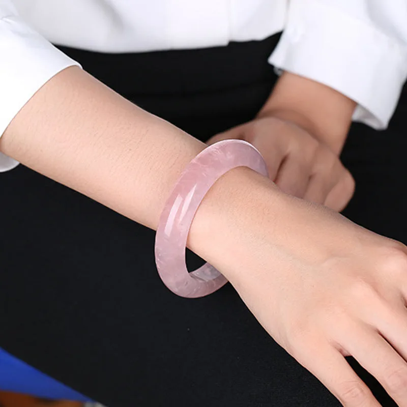 Mythstones Natural Rose Quartz Love Caring Bracelet Bangle - Image 4