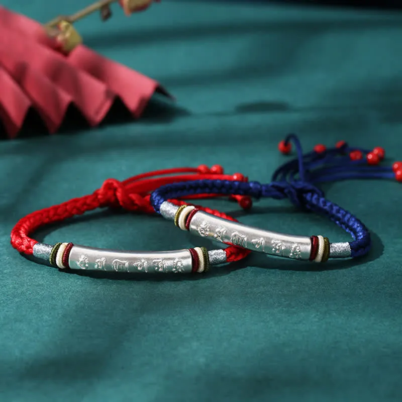 Mythstone 999 Sterling Silver Om Mani Padme Hum Protection Strength String Bracelet - Image 14