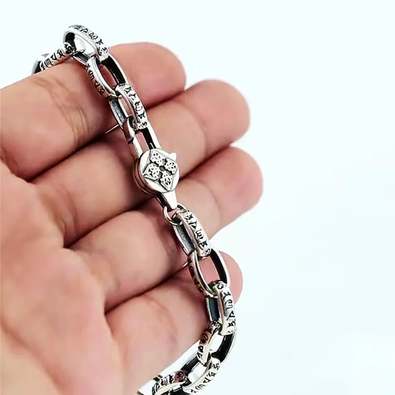 Mythstone Om Mani Padme Hum Double Dorje Copper Engraved Wisdom Bracelet - Image 15