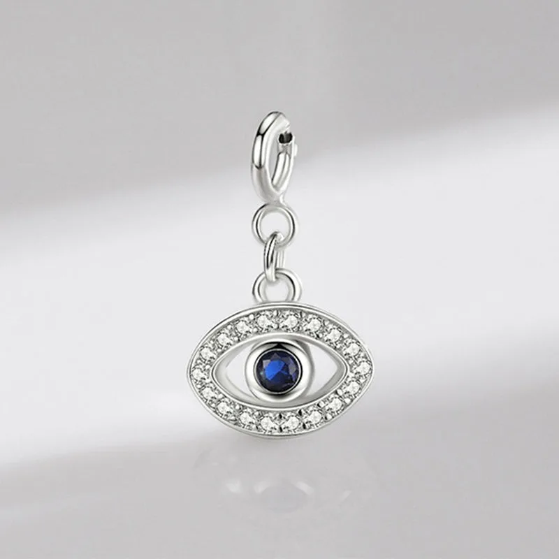 925 Sterling Silver Evil Eye Hamsa Symbol Prosperity Luck Chain Necklace Pendant - Image 4