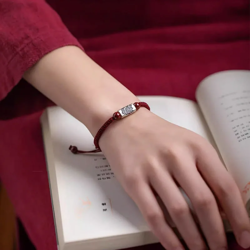 Mythstone 925 Sterling Silver 12 Chinese Zodiac Cinnabar String Bracelet - Image 13