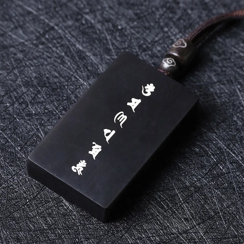 Mythstone 999 Sterling Silver Small Leaf Red Sandalwood Ebony Wood Om Mani Padme Hum Inlaid Protection Necklace Pendant - Image 12