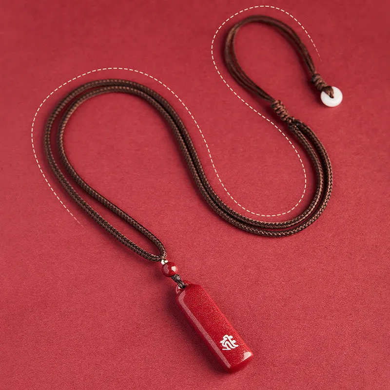 Mythstone Chinese Zodiac Natal Buddha Cinnabar Amulet Protection String Necklace Pendant - Image 7