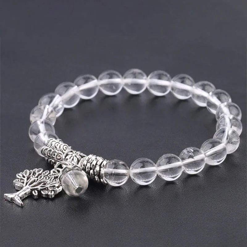 Mythstone Natural Gemstone Tree of Life Lucky Charm Stretch Bracelet - Image 32