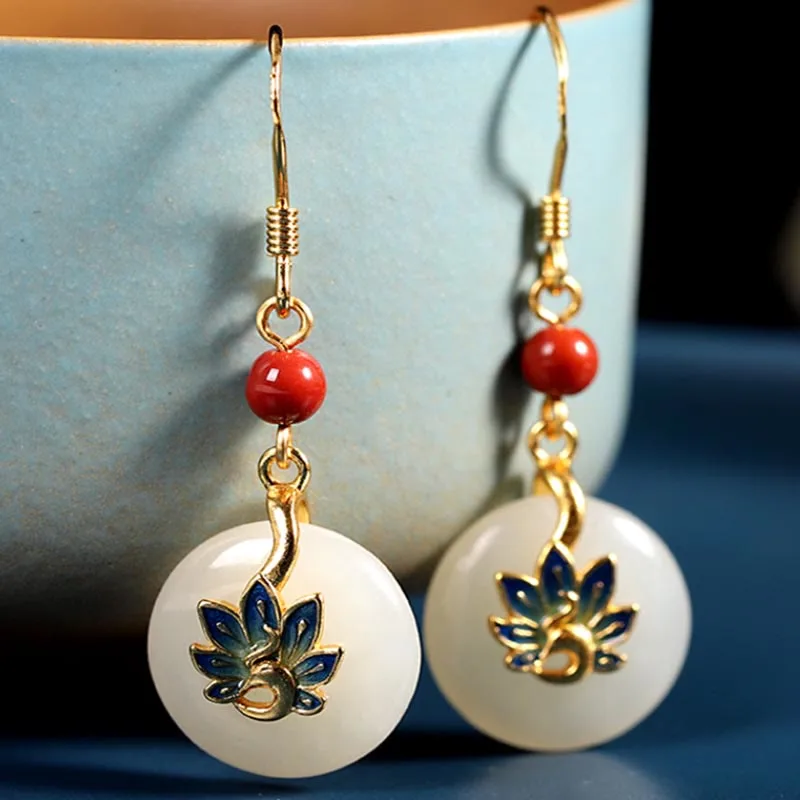 Mythstone 925 Sterling Silver Natural Hetian White Jade Peacock Blessing Necklace Pendant Ring Earrings Set - Image 12