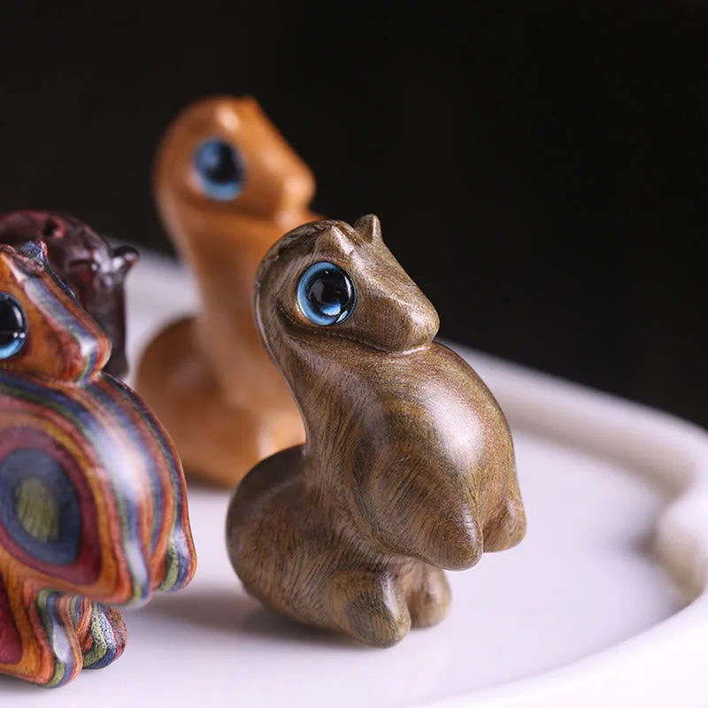 Mythstone Small Leaf Red Sandalwood Green Sandalwood Lucky Mini Horse Protection Decoration - Image 7