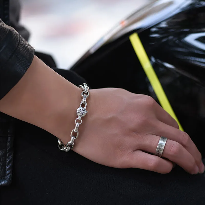 Mythstone Om Mani Padme Hum Double Dorje Copper Engraved Wisdom Bracelet - Image 19