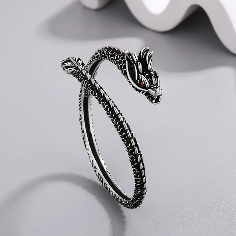 Mythstone Dragon Scales Pattern Luck Protection Bracelet Bangle - Image 2