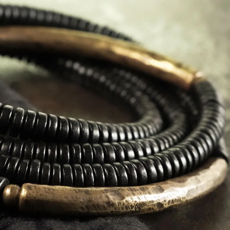 Mythstone Ebony Wood Copper Balance Multilayered Bracelet - Image 10