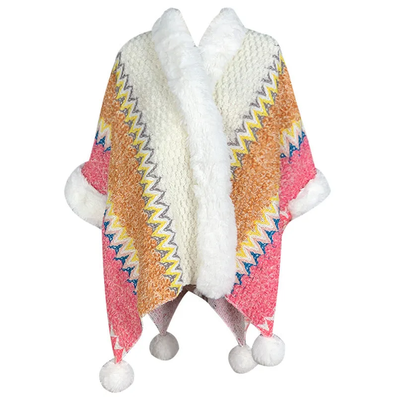 Mythstone Tibetan Multicolored Striped Shawl Winter Cozy Travel Scarf Wrap - Image 10