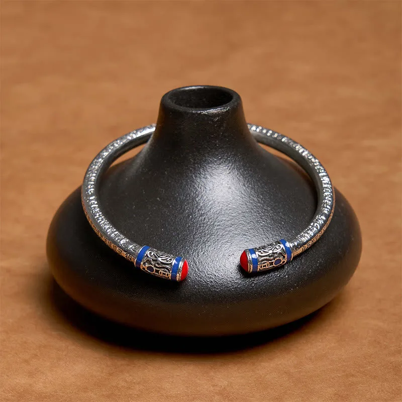 Mythstone Heart Sutra Carved Copper Coins Healing Bracelet Bangle - Image 4