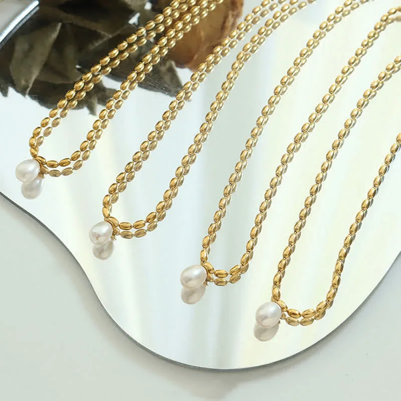 Mythstone Pearl Bead Peace Necklace Pendant - Image 8