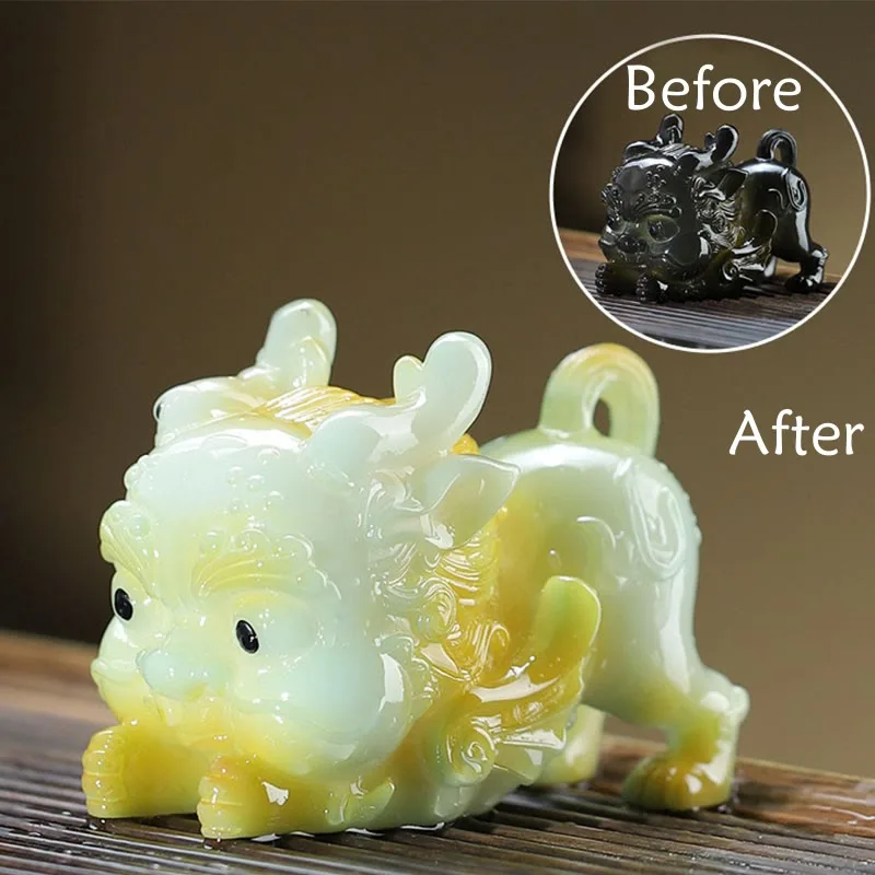 Mythstone Color Changing Small PiXiu Ingot Resin Tea Pet Wealth Home Figurine Decoration - Image 2