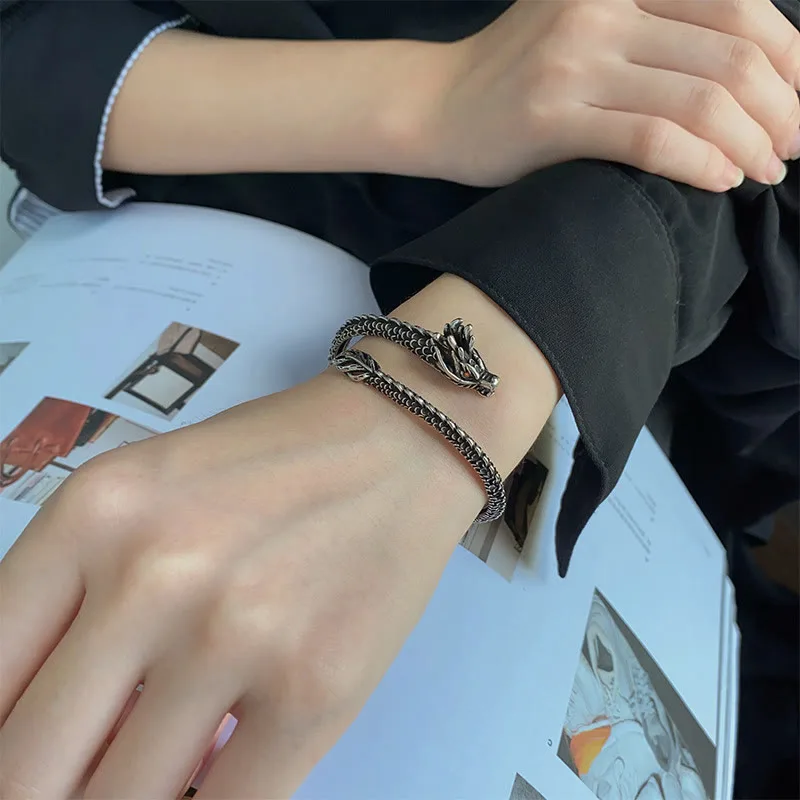 Mythstone Dragon Scales Pattern Luck Protection Bracelet Bangle - Image 5