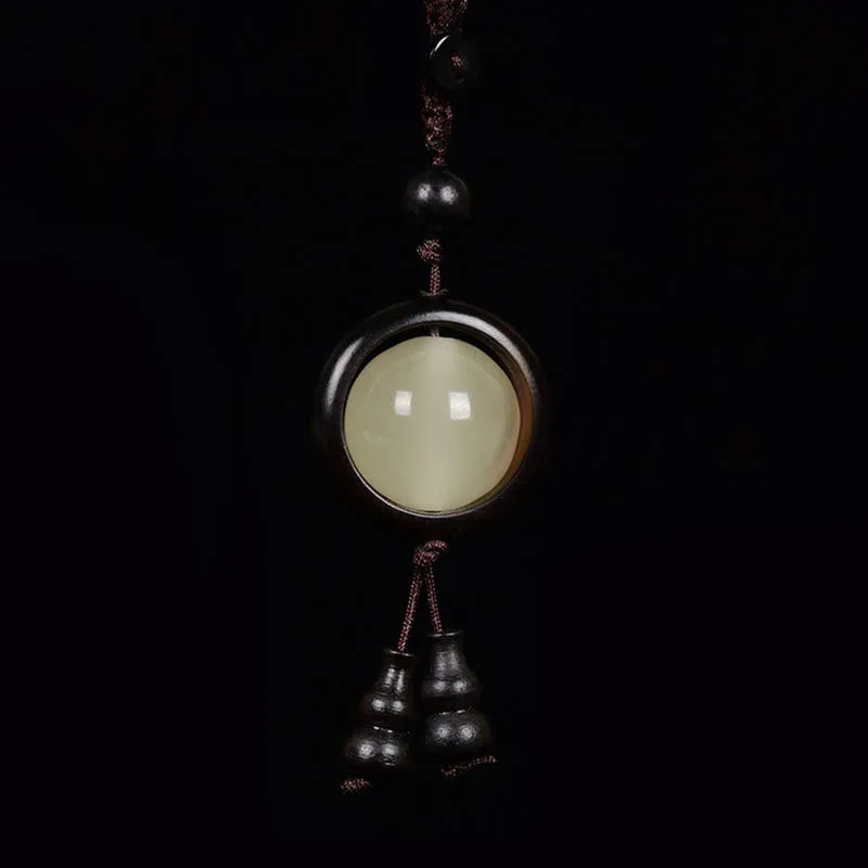 Mythstone Red Sandalwood Ebony Wood Green Sandalwood Luminous Lucky Bead Gourd Peace Key Chain - Image 12