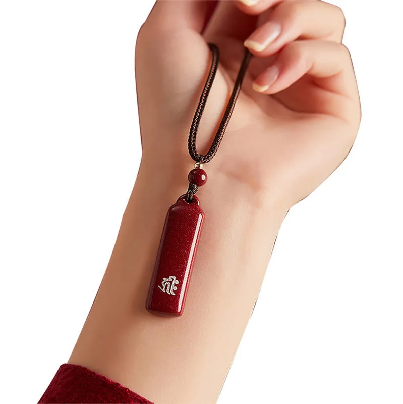 Mythstone Chinese Zodiac Natal Buddha Cinnabar Amulet Protection String Necklace Pendant - Image 10