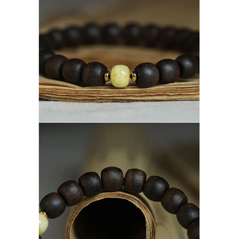 Mythstone Rare Brunei Agarwood Amber Balance Peace Calm Bracelet - Image 12