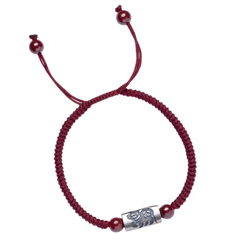 Mythstone 925 Sterling Silver 12 Chinese Zodiac Cinnabar String Bracelet - Image 4