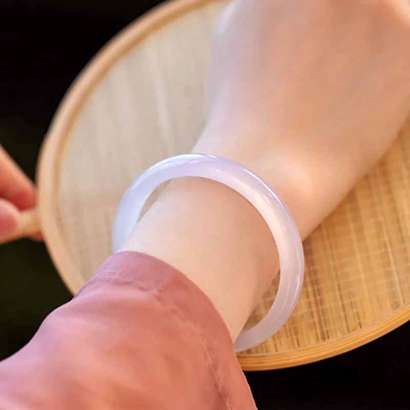 Mythstone Natural Chalcedony Harmony Positive Bracelet Bangle - Image 13