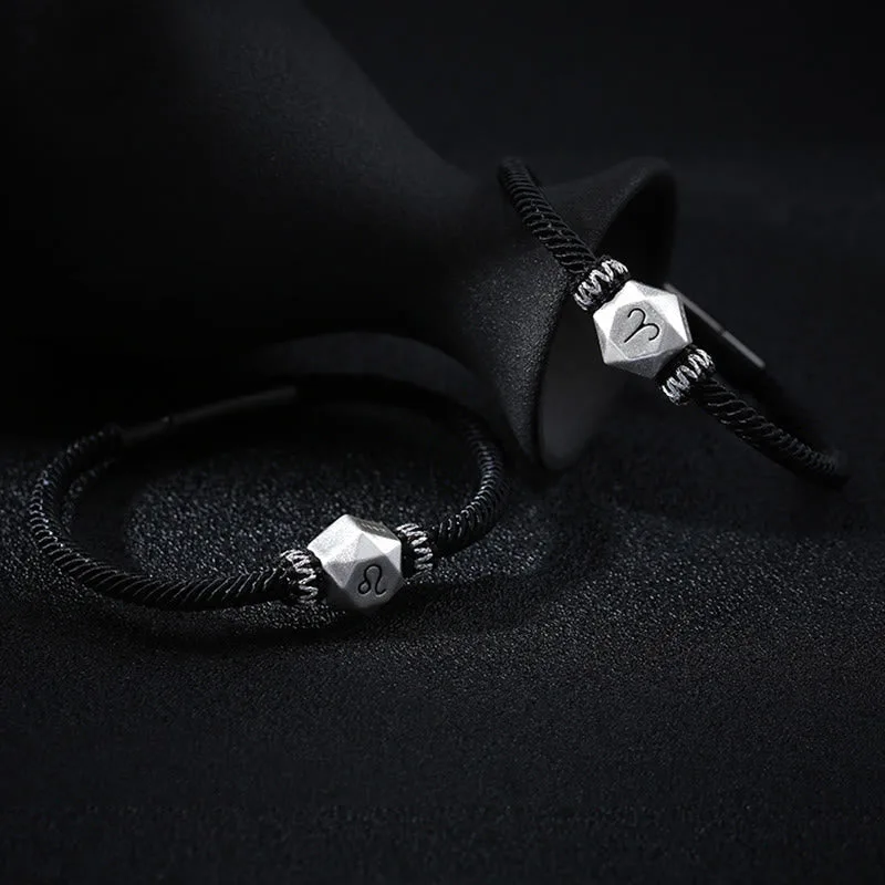 Mythstone 999 Sterling Silver 12 Constellations of the Zodiac Protection Handmade String Bracelet - Image 2