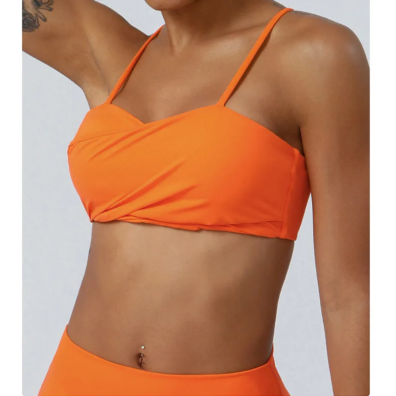 Mythstone Workout Sleeveless Backless Criss-Cross Strap Top Bra Flared Pants Sports Fitness Yoga Outfit - Image 35