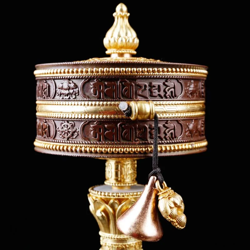 Mythstone Tibetan Prayer Wheel Six True Words Copper Balance Decoration - Image 3
