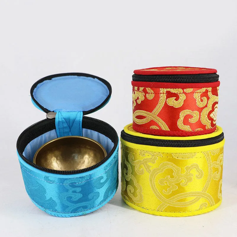 Mythstone Tibetan Singing Bowl Storage Bag with Zipper Closure Decoration - Image 12