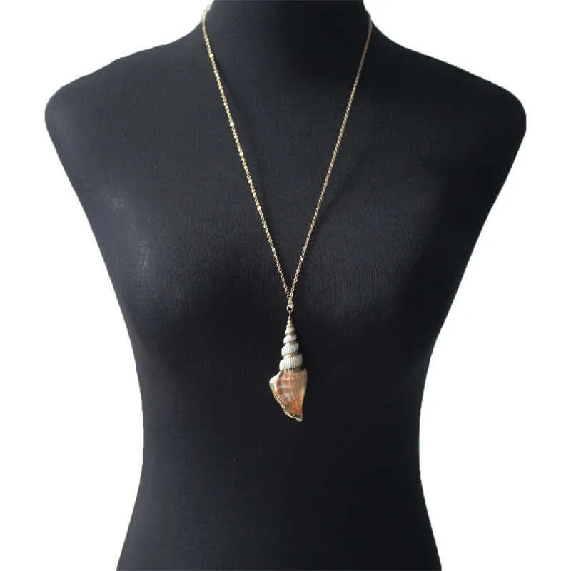 Mythstone Natural Shankha Conch Shell Seashell Lucky Necklace Pendant - Image 7