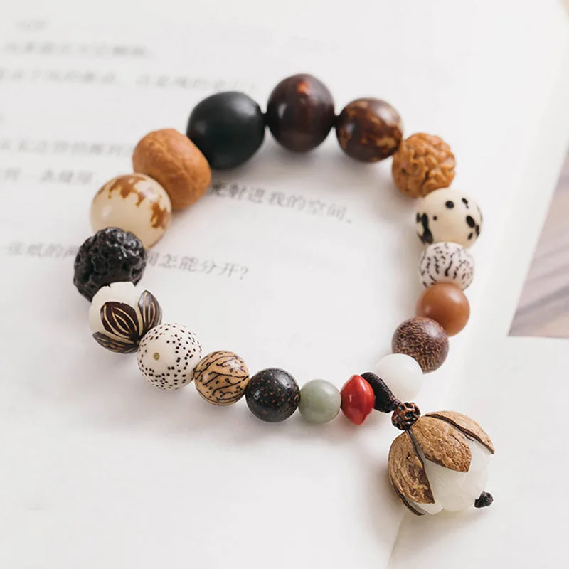 Mythstone Bodhi Seed Lotus Wisdom Peace Wrist Mala Bracelet - Image 11